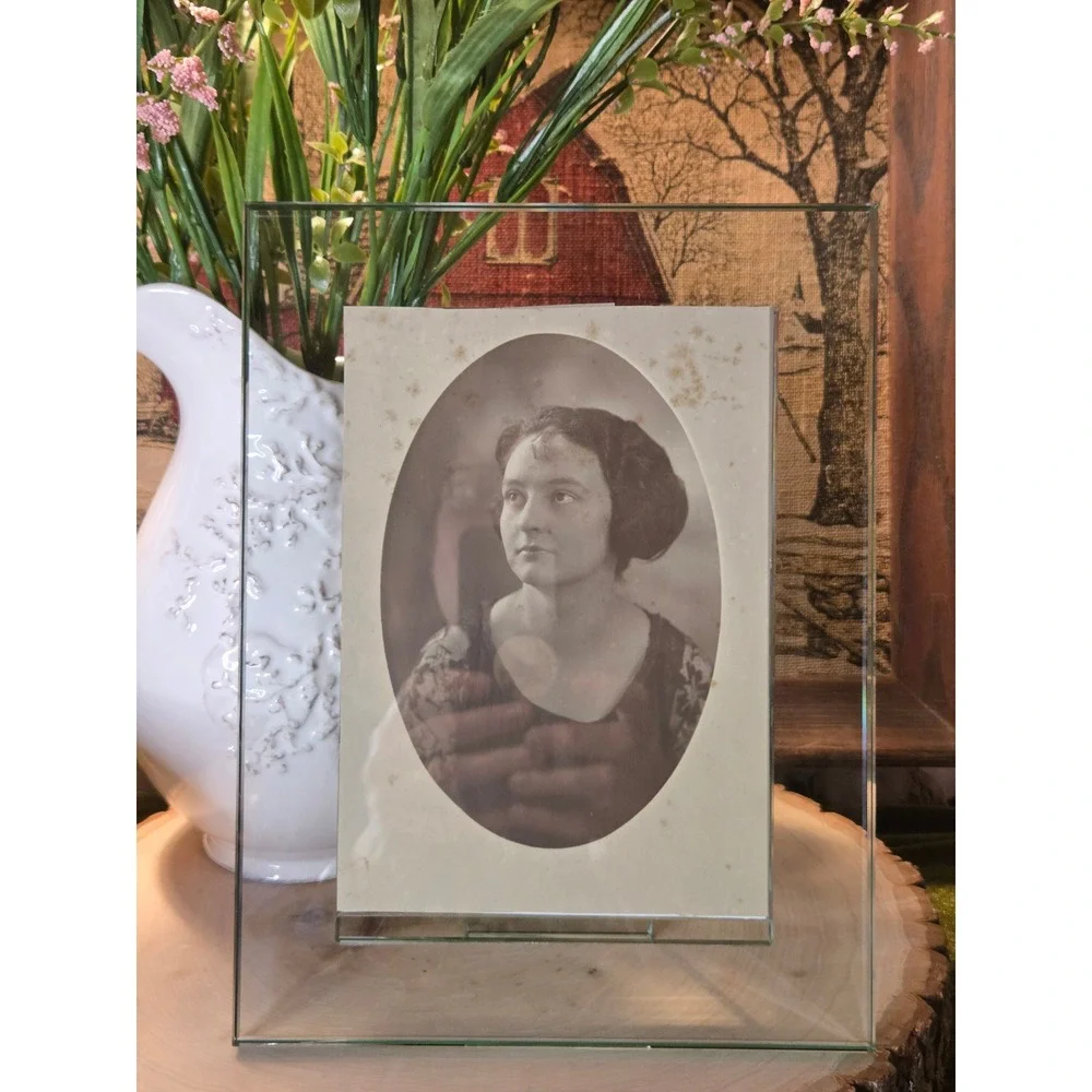 Viva Italia Concepts 5x7 Glass Picture Frame Heavy Thick Floating Tabletop Clear